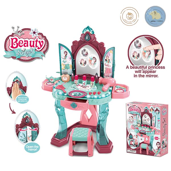 საბავშვო ტრილიაჟი სკამით - მზეთუნახავი / BEAUTY Luxury Make up table with chair
